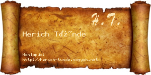 Herich Tünde névjegykártya