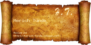 Herich Tünde névjegykártya